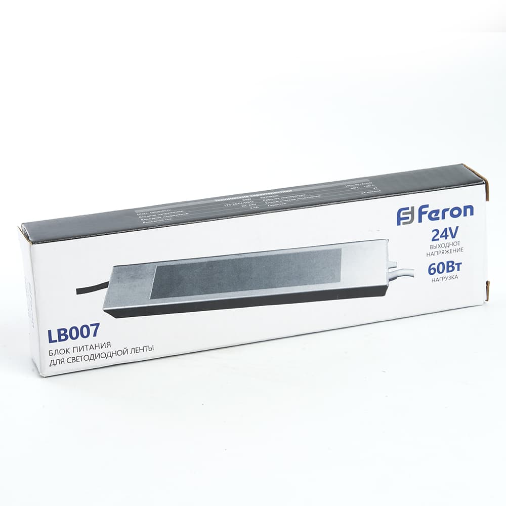 Трансформатор электронный для светодиодной ленты 60W 24V (драйвер), LB007 по цене 1&nbsp;634 ₽ купить в официальном магазине производителя с доставкой.