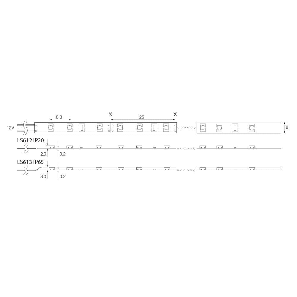 Светодиодная LED лента Feron LS613, 120SMD(2835)/m 9.6W/m 12V 5m 6500К
