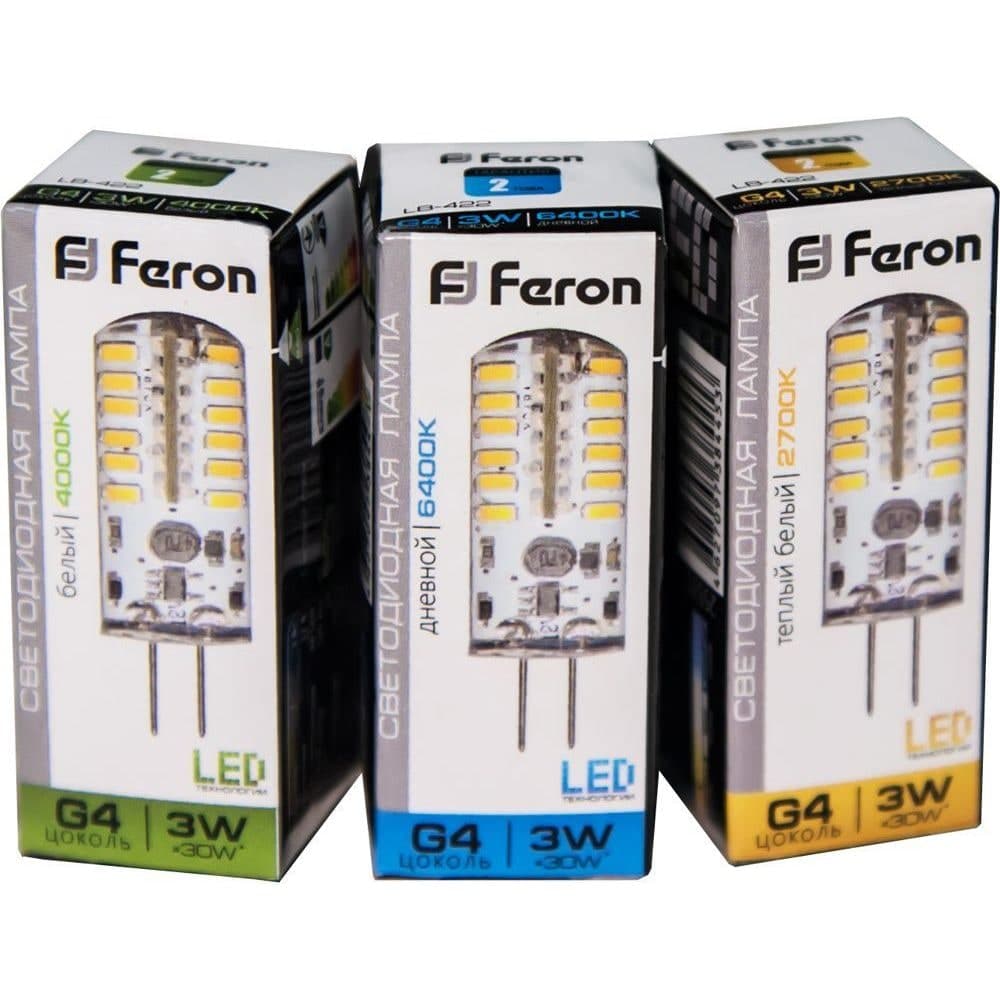 Лампа светодиодная Feron LB-422 G4 3W 12V  2700K