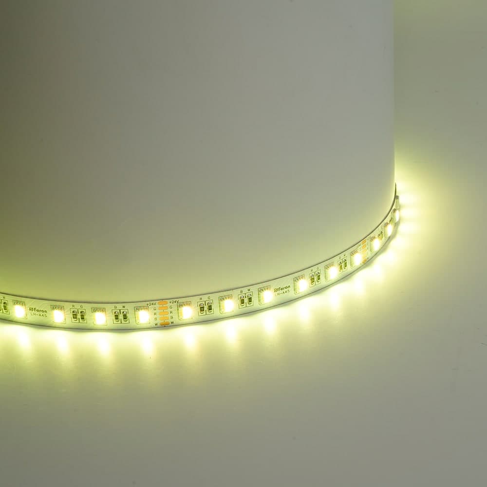 Лента светодиодная 60SMD(5050)/м 14,4Вт/м 24V 5000*12*1.22мм RGB+3000К, IP20, LS507 FERON