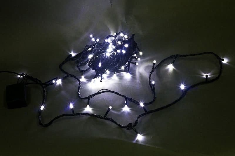 Гирлянда светодиодная 10м 100LED с контроллером, зеленый провод Sneha A-001A LED WT