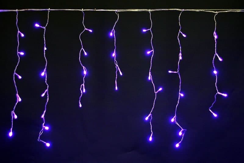 Гирлянда светодиодная 5х0,6м 180LED в виде "бахрома" с контроллером , провод прозрачный Sneha A-056 BL