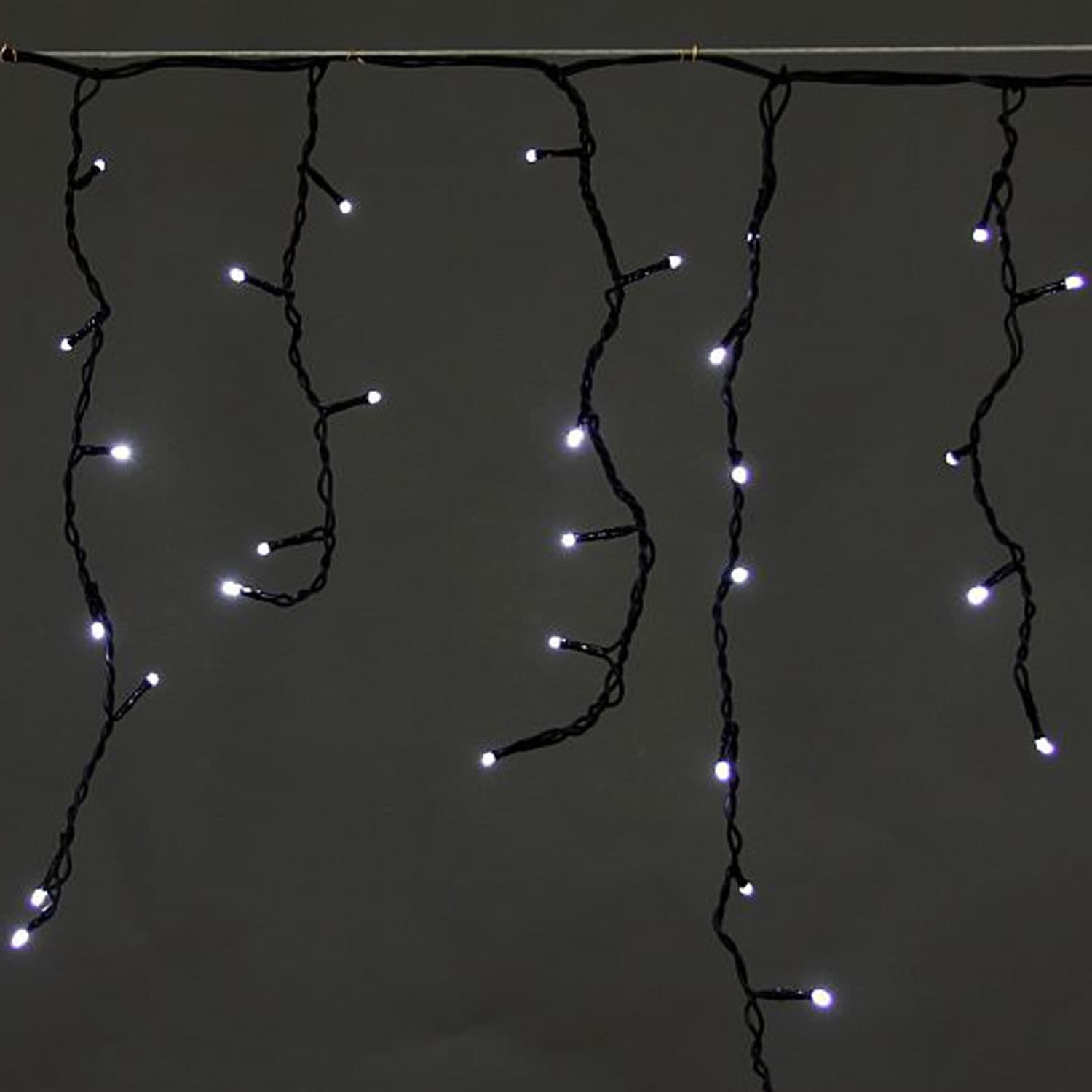 Светодиодная гирлянда "бахрома" 5x0.6м 180LED черный провод влагозащищен. Sneha A-056AR WT