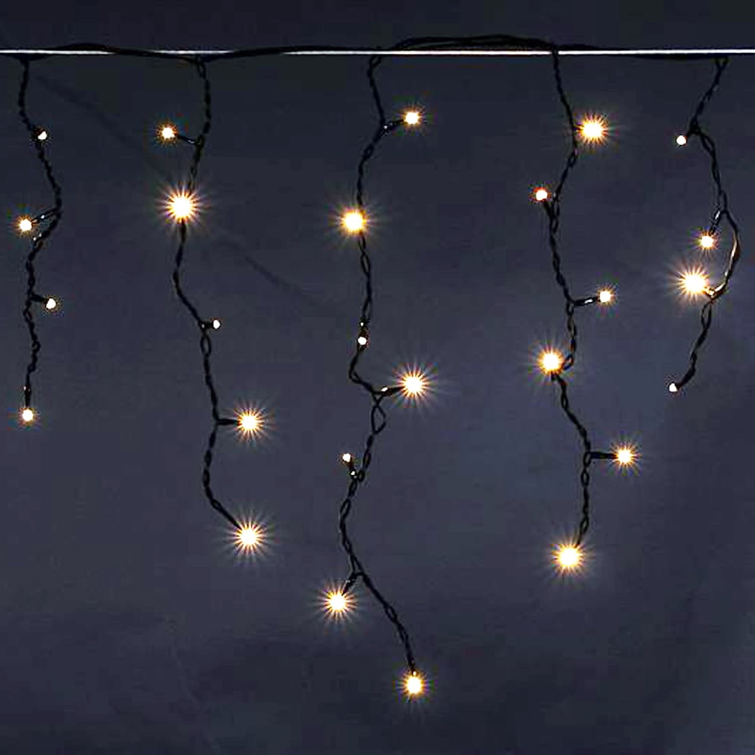 Светодиодная гирлянда "бахрома" 5x0.6м 180LED черный провод влагозащищен. Sneha A-056AR WW