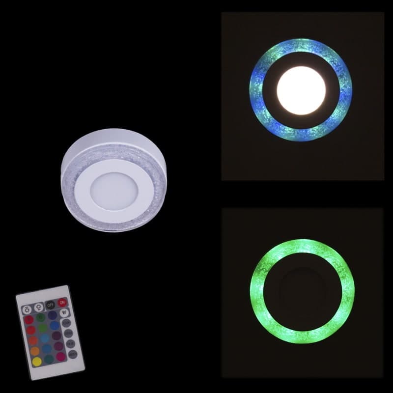 Панель светодиодная накладная с ПДУ Reluce 69033-9.5-001QPM LED3+3W RGB+Remote