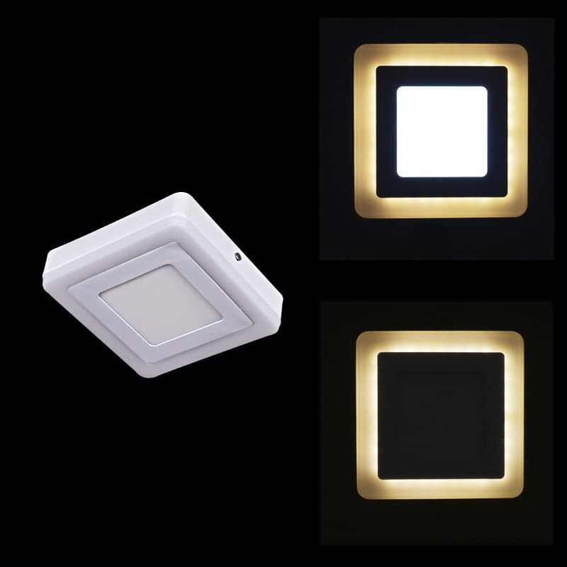 Панель светодиодная накладная Reluce 91506-9.5-001TM LED6+3W WH/DL+WL