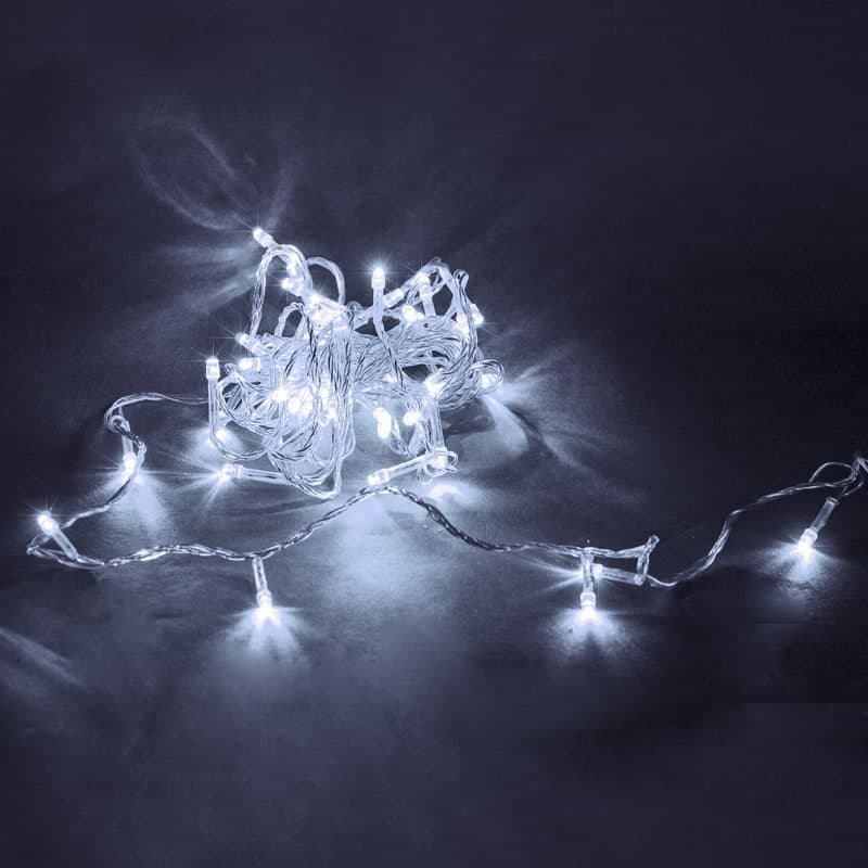 Гирлянда светодиодная 5м, прозрачный провод Sneha A-019 LED WT