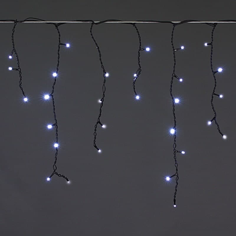 Светодиодная гирлянда "бахрома" 5x0.6м 180LED черный провод влагозащищен. Sneha A-056AR WT FLASH