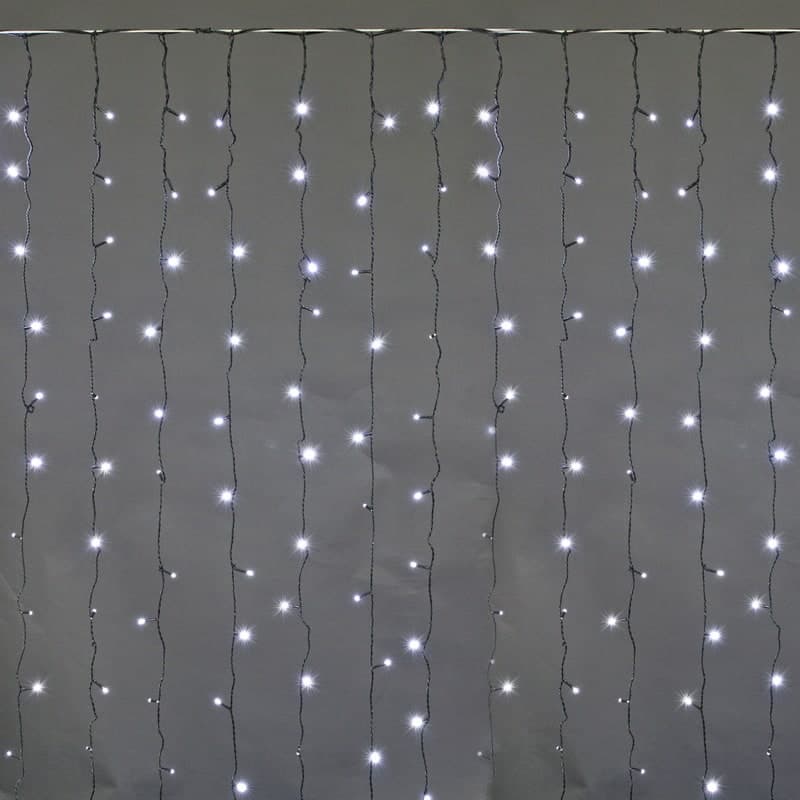 Сведодиодный занавес 2*3м 440LED, провод темно-зелёный Sneha A-945 WT