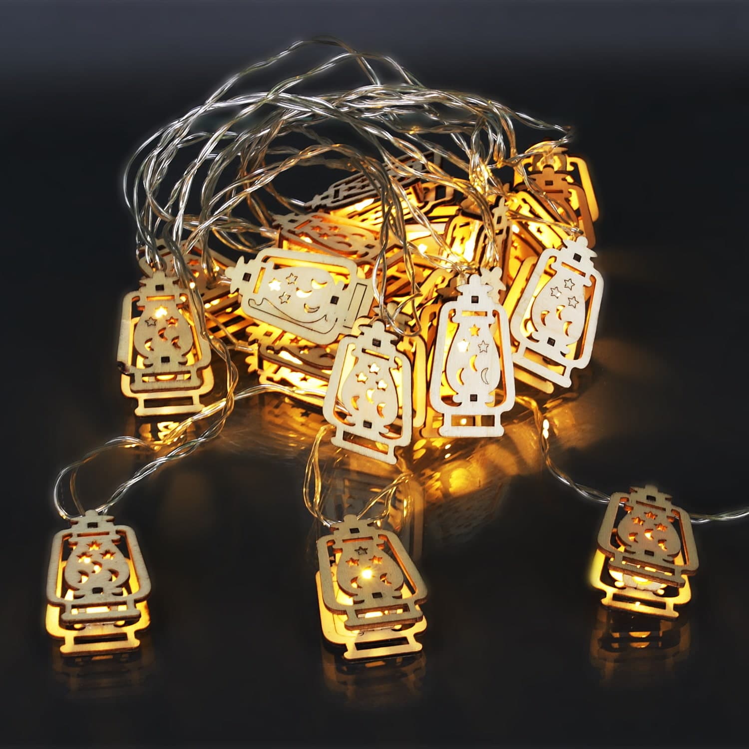 Гирлянда светодиодная 5м, прозрачный провод, 20 LED с насадками Sneha A-411