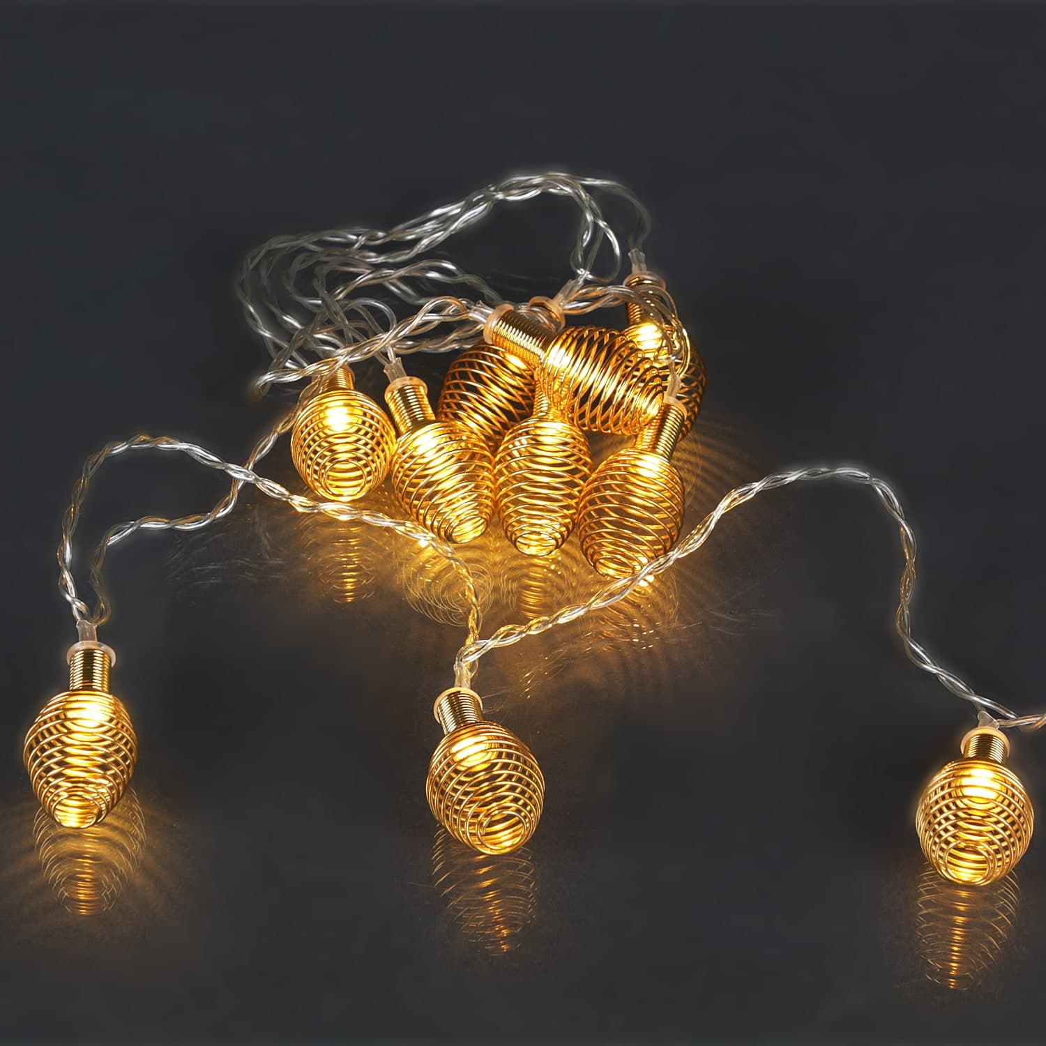 Гирлянда светодиодная, прозрачный провод 2м, 10 LED с насадками Sneha A-465