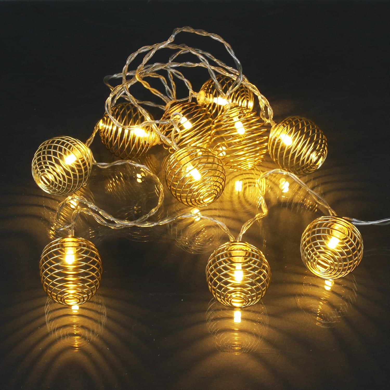 Гирлянда светодиодная, прозрачный провод 2м, 10 LED с насадками Sneha A-467