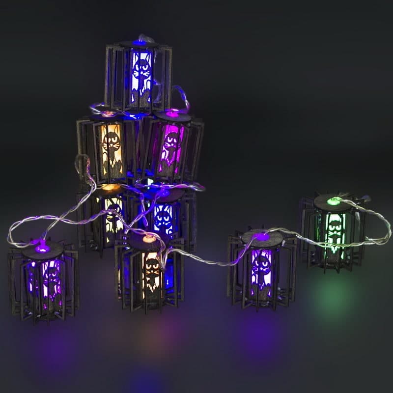 Гирлянда светодиодная, прозрачный провод 2м, 10 LED с насадками Sneha A-482