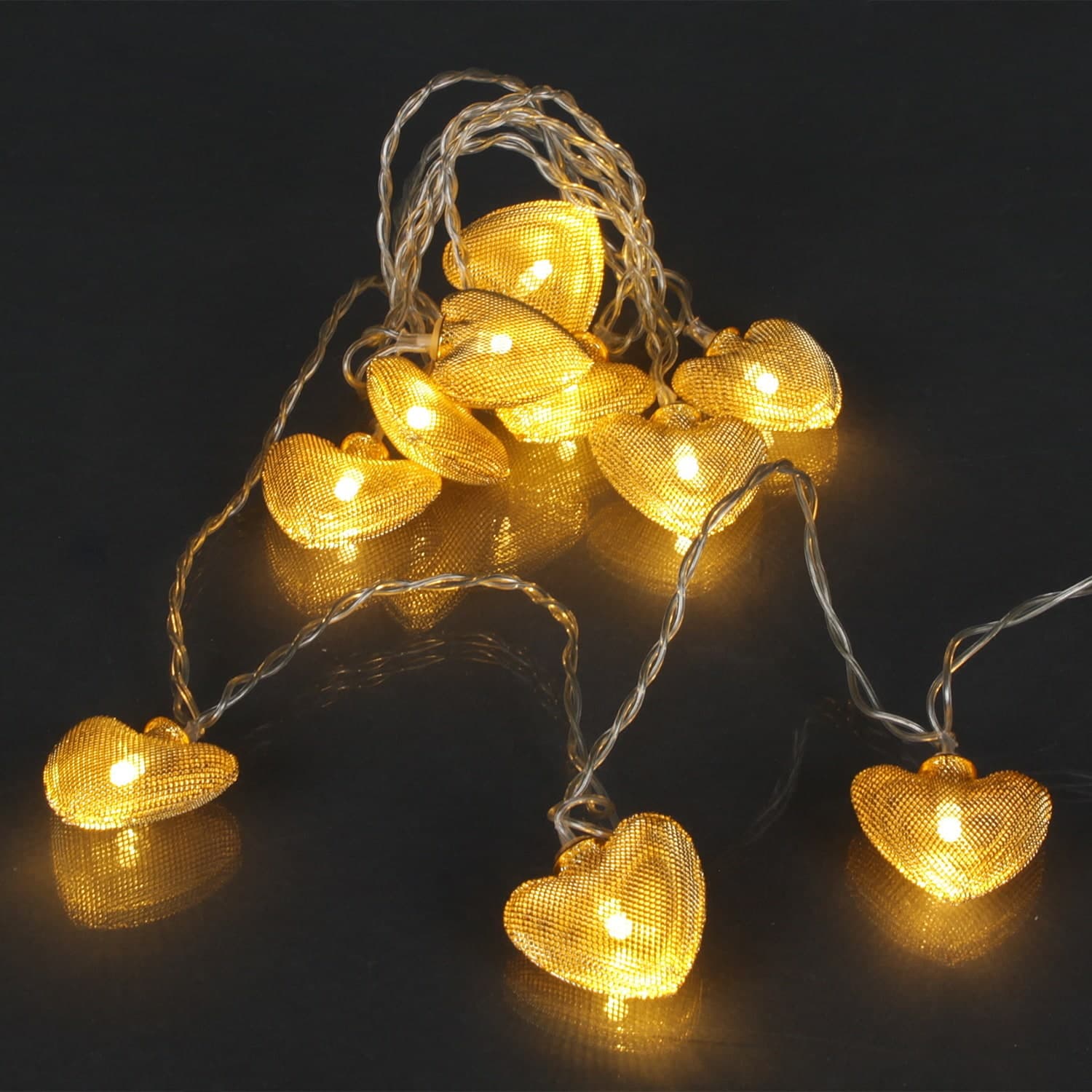 Гирлянда светодиодная, прозрачный провод 2м, 10 LED с насадками Sneha A-469