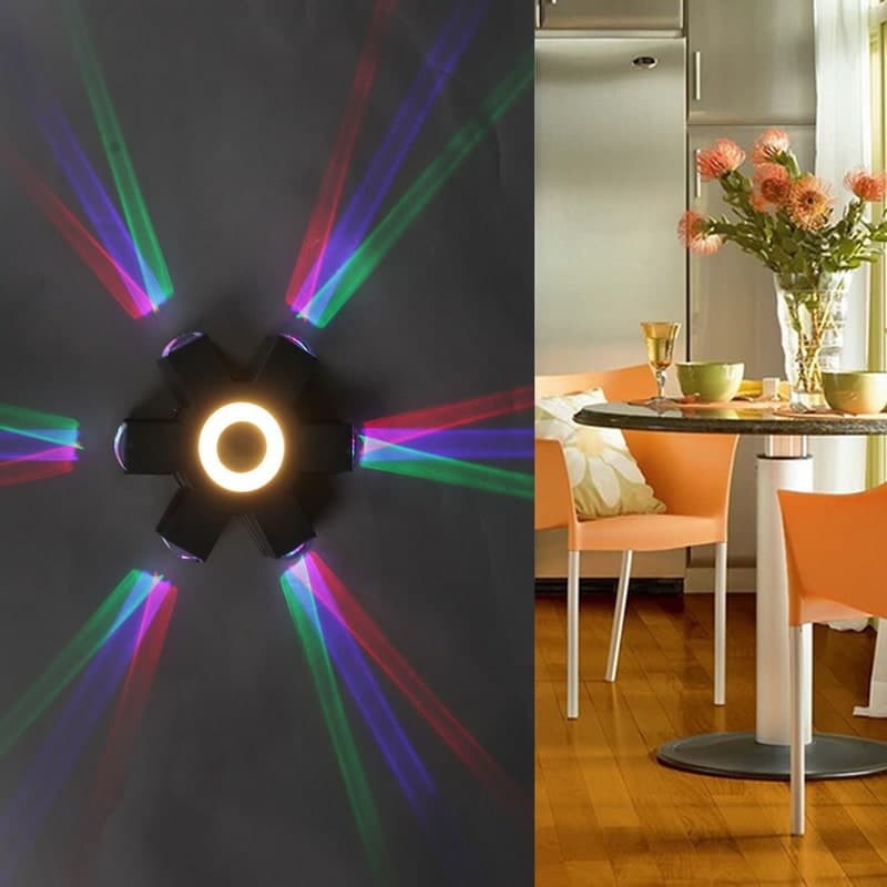 Светильник настенный Reluce 08231-9.2-007U LED4W+6*3W RGB BK