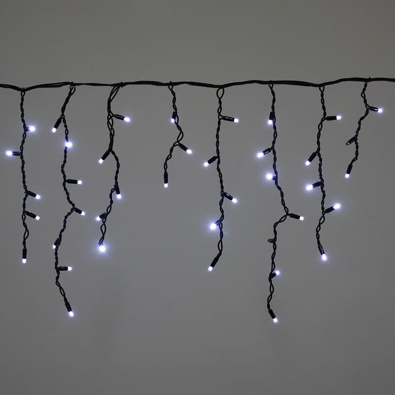 Светодиодная "бахрома" 3x0.6м 140LED черный провод влагозащ., морозостойкий Sneha A-520 LED W FLASH