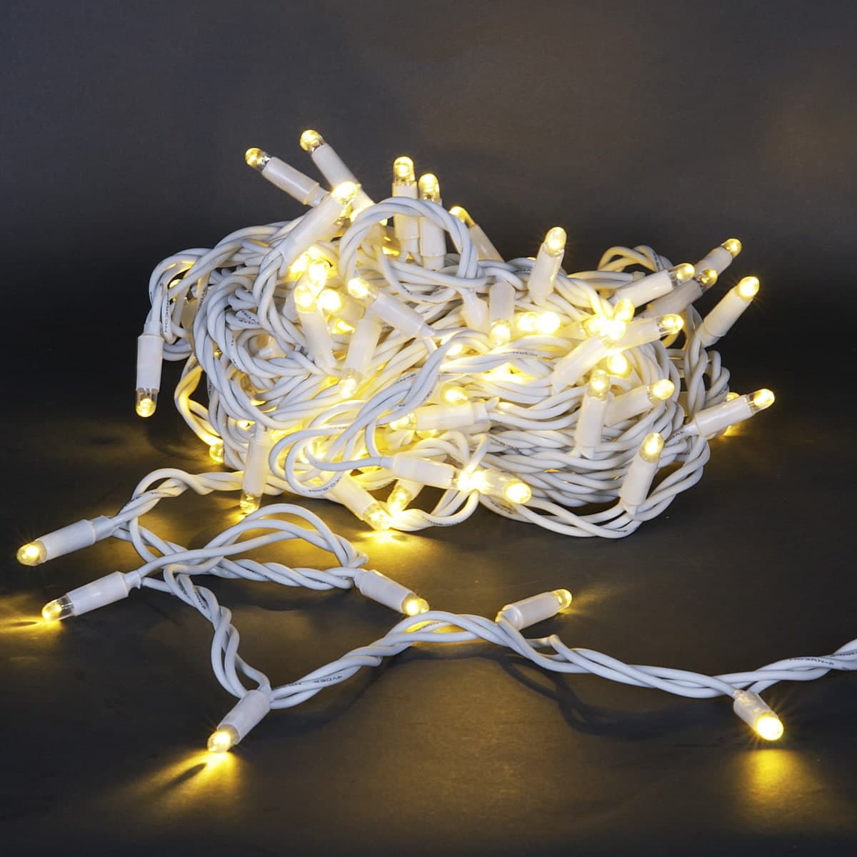Гирлянда светодиодная, белый провод 10м, 100LED, 24V, морозоустойчивая, влагозащищенная Sneha A-504 WW