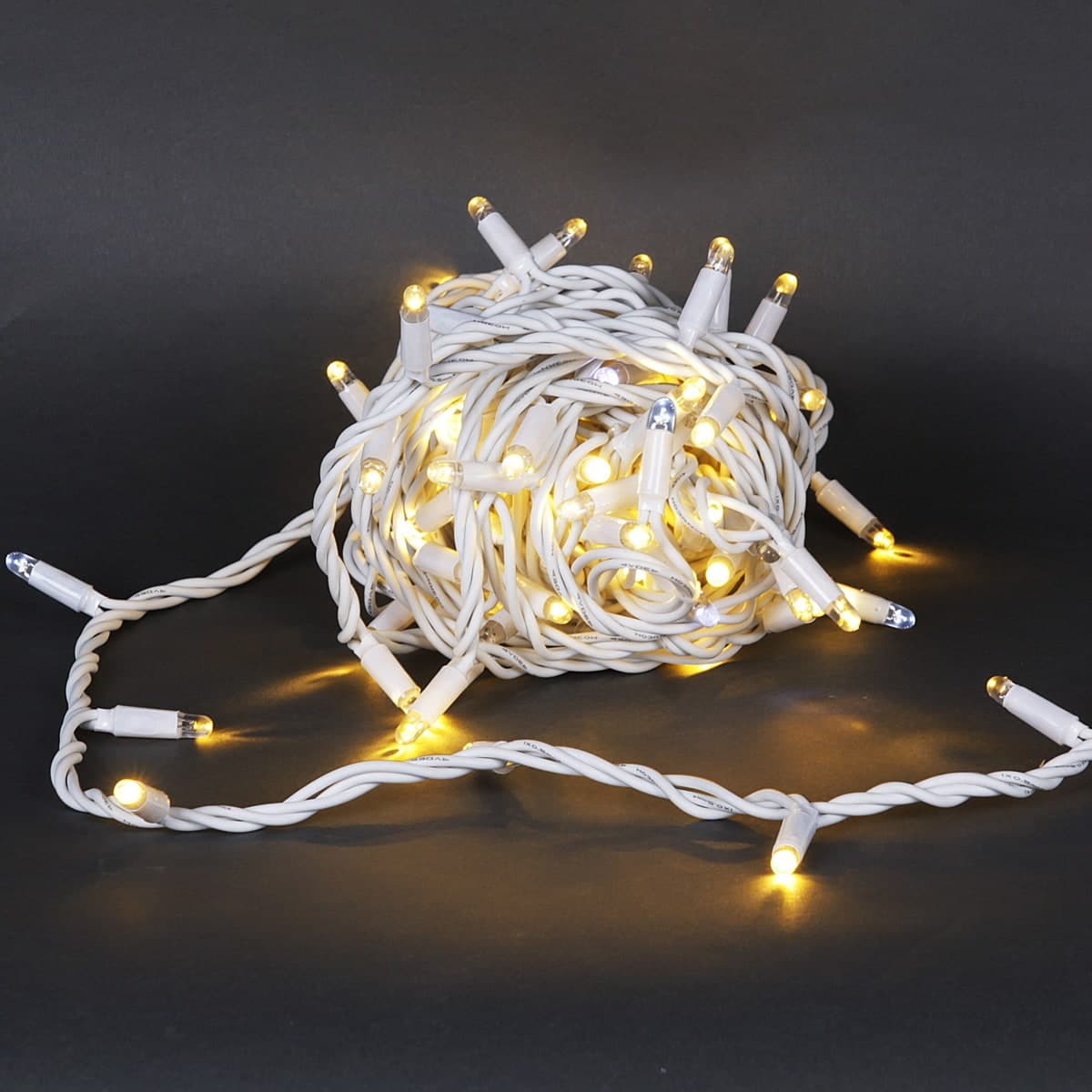 Гирлянда светодиодная, белый провод 10м, 100LED, 24V, морозоустойчивая, влагозащищ. Sneha A-504 WW/W FLASH
