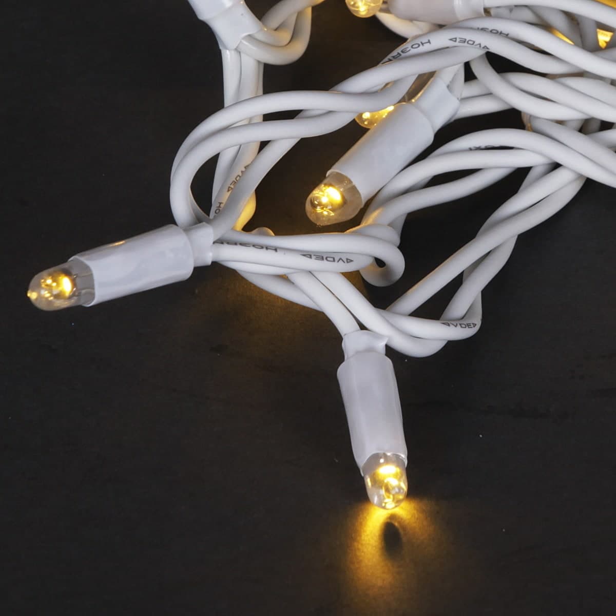 Гирлянда светодиодная, белый провод 10м, 100LED, 24V, морозоустойчивая, влагозащищенная Sneha A-504 WW
