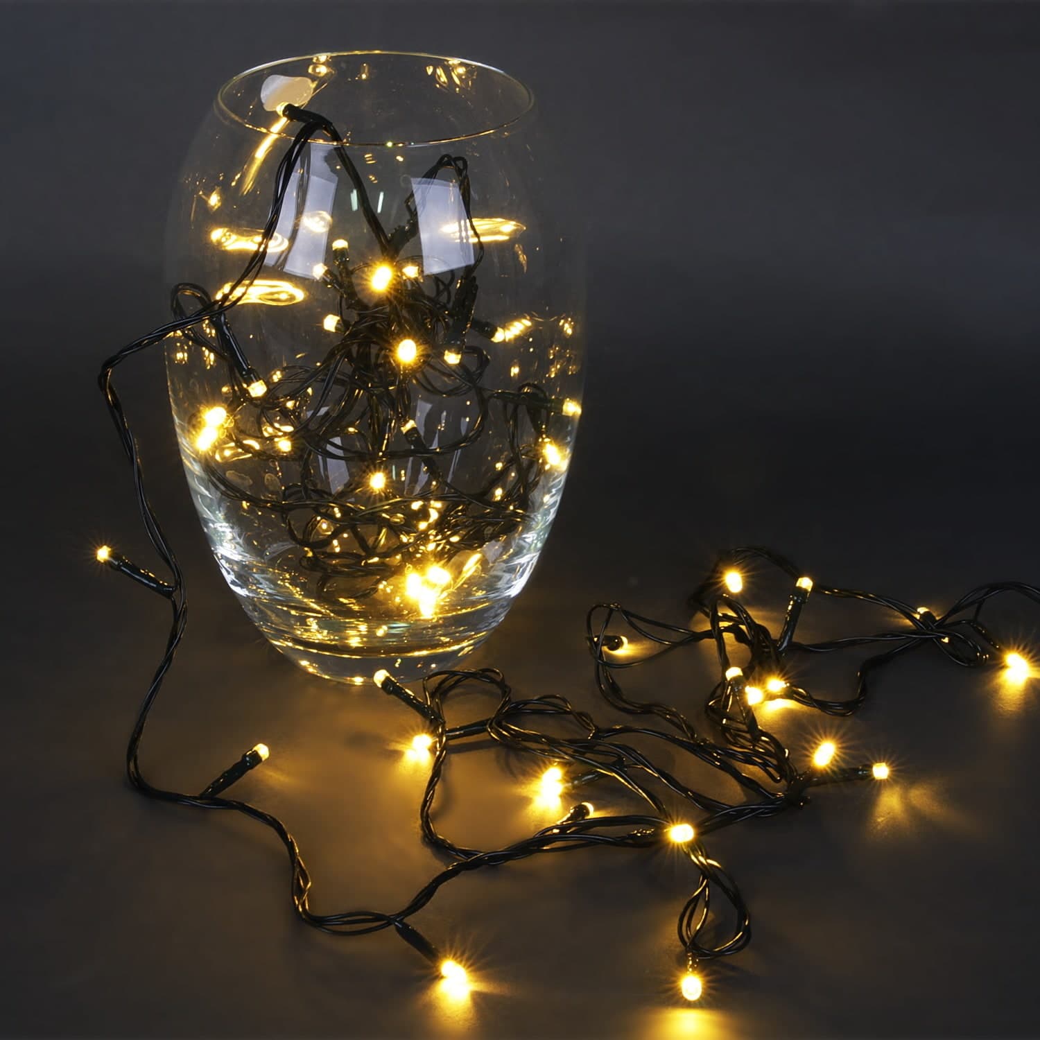 Гирлянда светодиодная 5м, 50LED, зеленый провод с контроллером Sneha A-971 WW