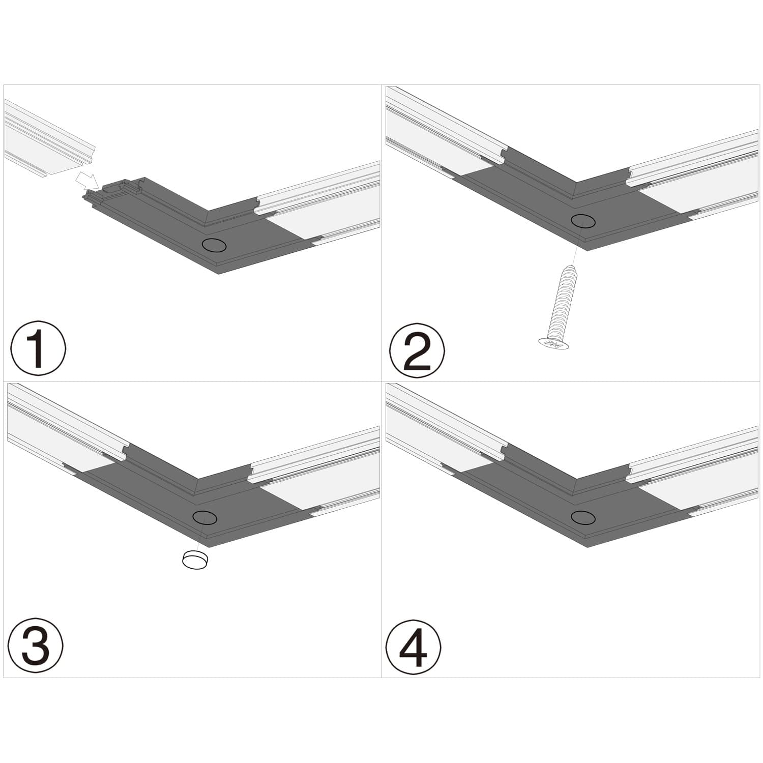 Reluce RL 06102 corner connector BK