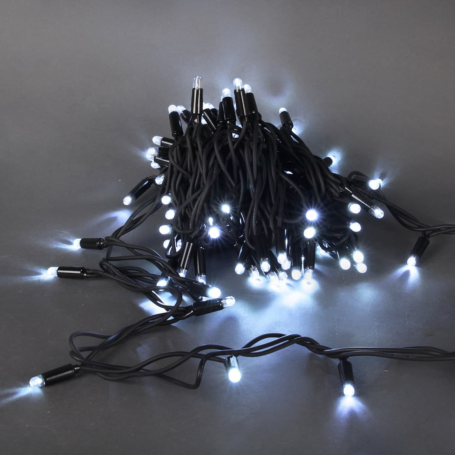Гирлянда светодиодная, черный провод 10м, 100LED, 24V, морозоустойчивая, влагозащищенная Sneha A-504A W