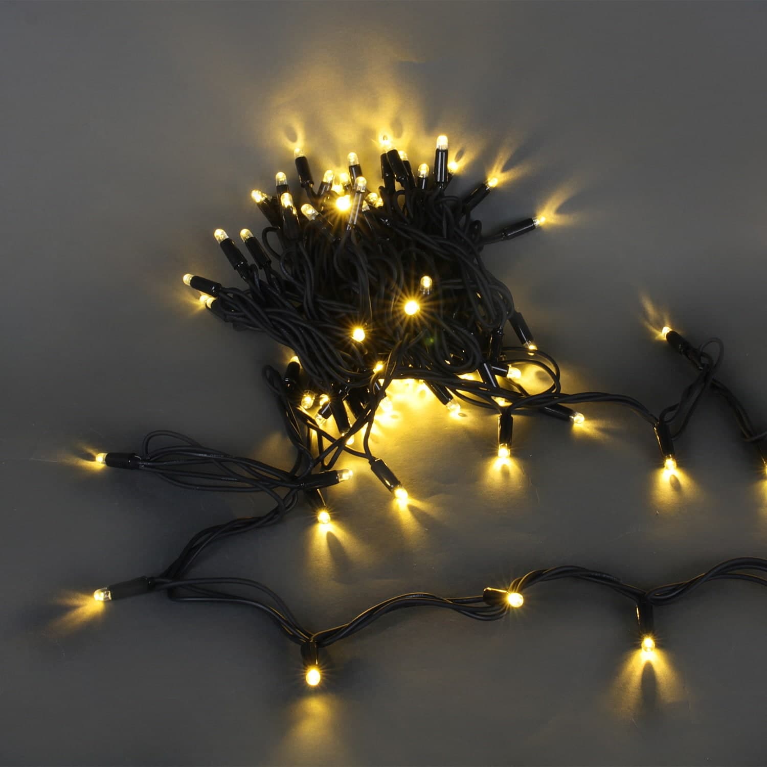 Гирлянда светодиодная, черный провод 10м, 100LED, 24V, морозоустойчивая, влагозащищенная Sneha A-504A WW