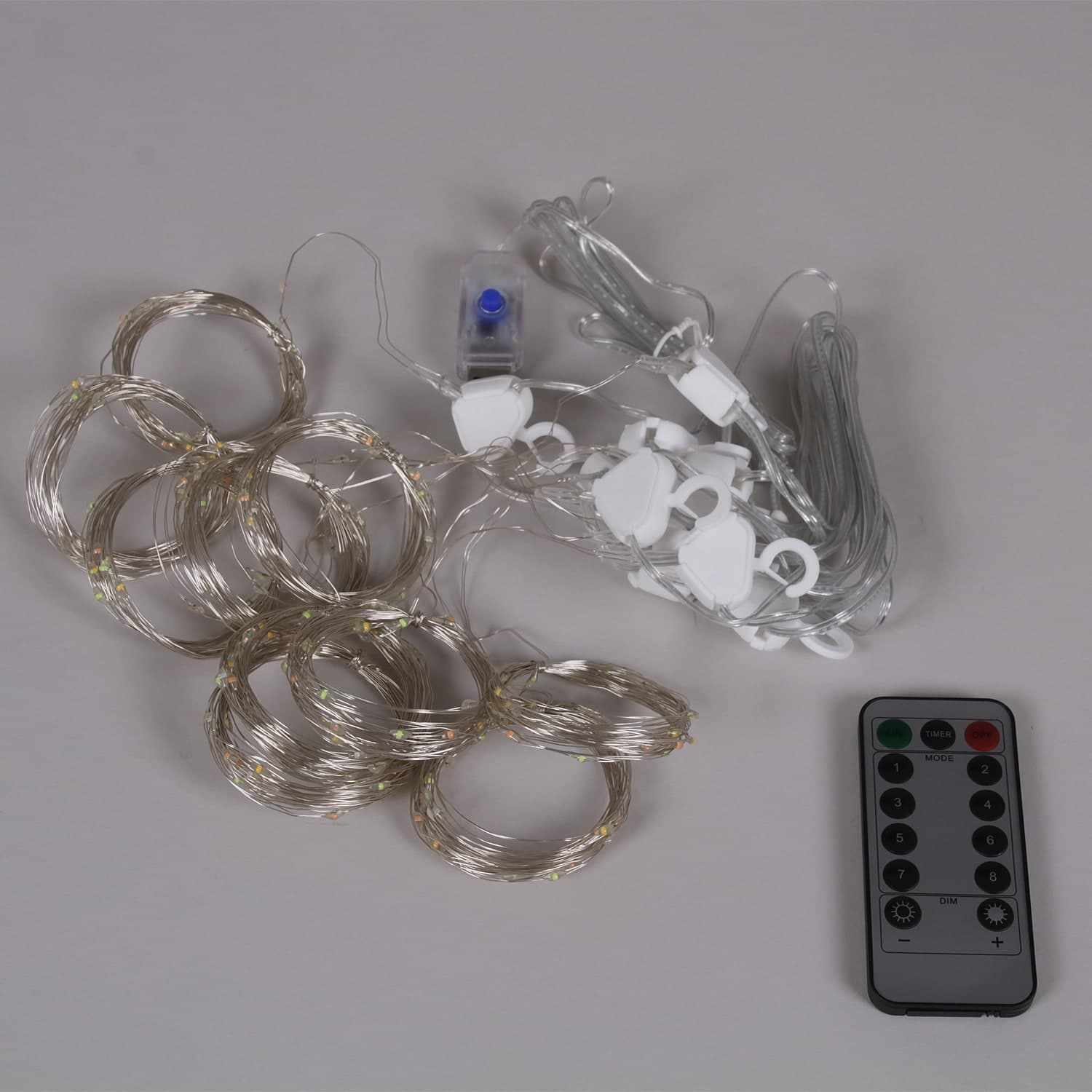 Ветовой занавес "Роса", 3х2м, провод серебристый, 200LED, USB-контроллер, ПДУ Sneha A-973 W c