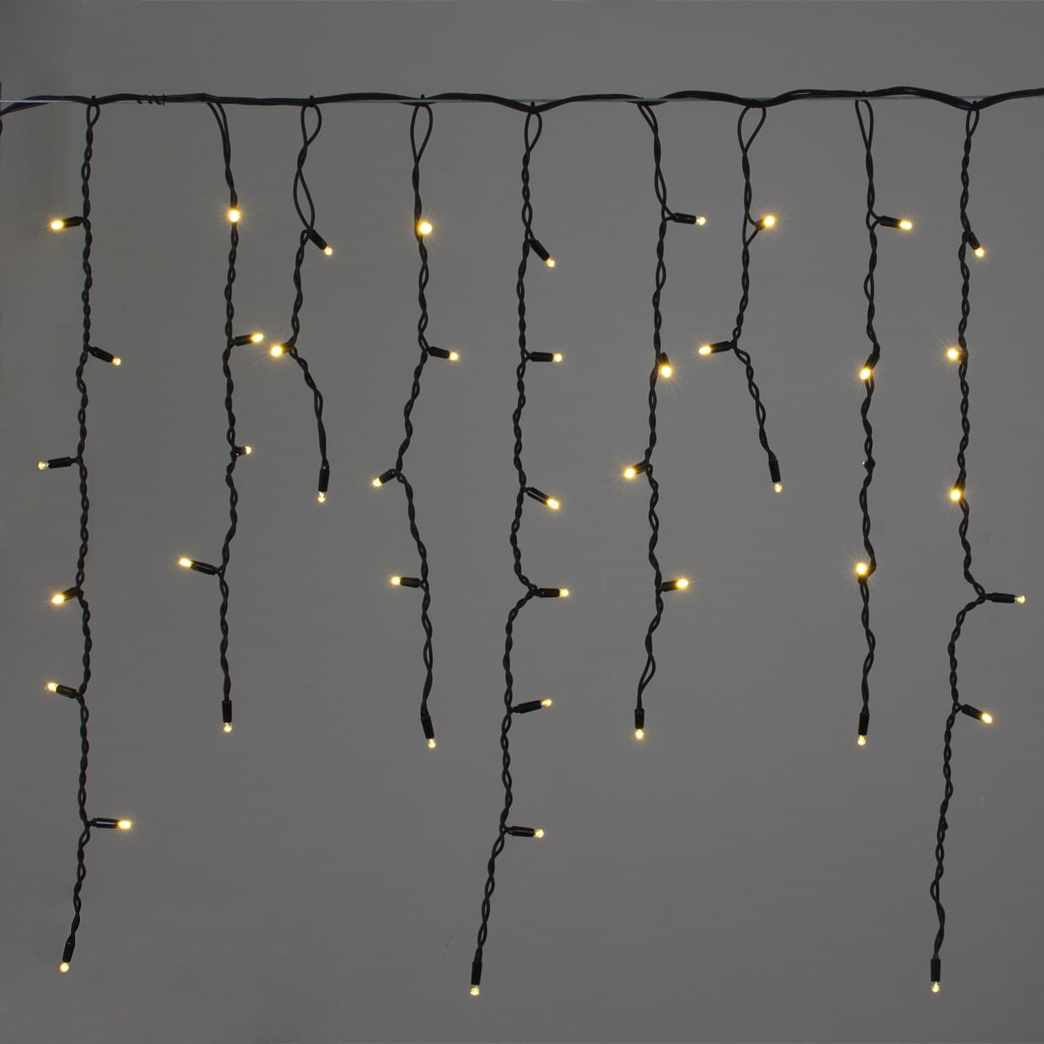Гирлянда светодиодная "Бахрома", 5х0,9м, 240LED, провод черный, морозостойкий Sneha A-518 WW