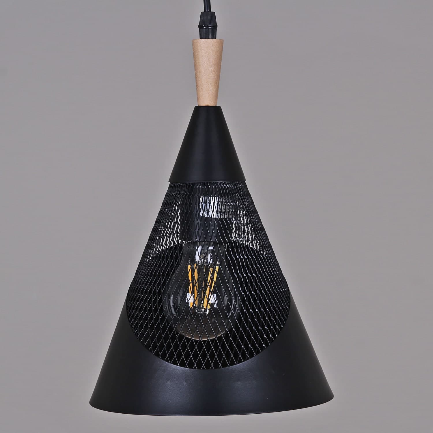 Светильник потолочный Reluce 03250-3.9-01 BK+WOOD