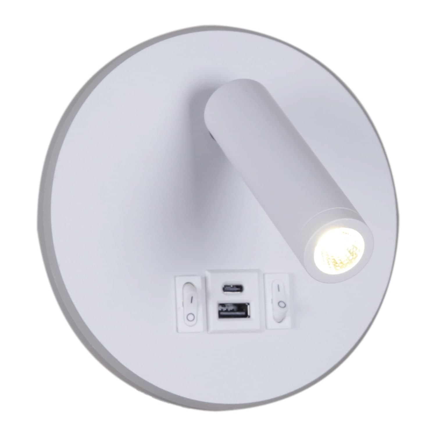 Светильник настенный Reluce 86203-9.2-001KT LED12W+USB WT