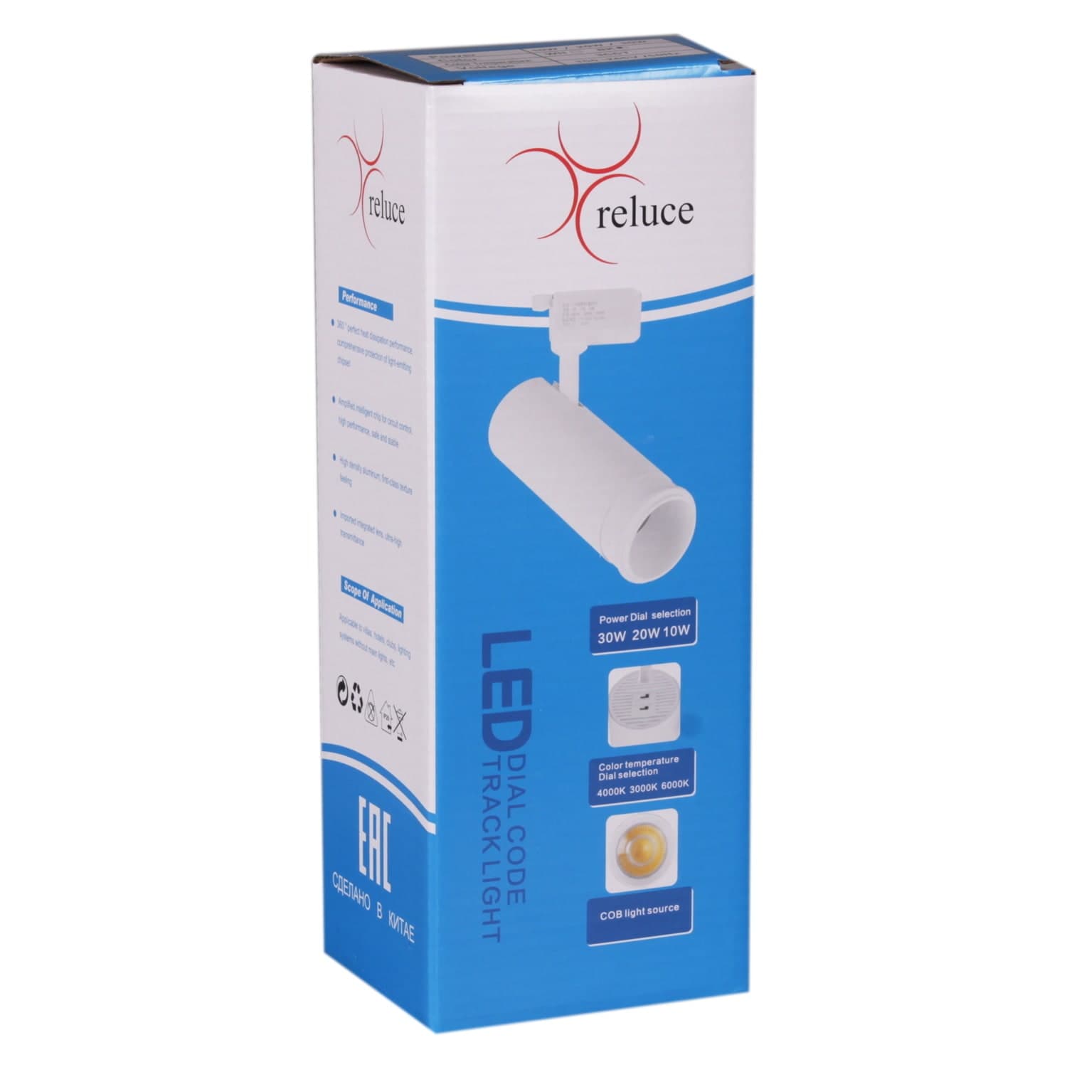 Светильник трековый Reluce 06650-9.3-LED10/20/30W CCT WT