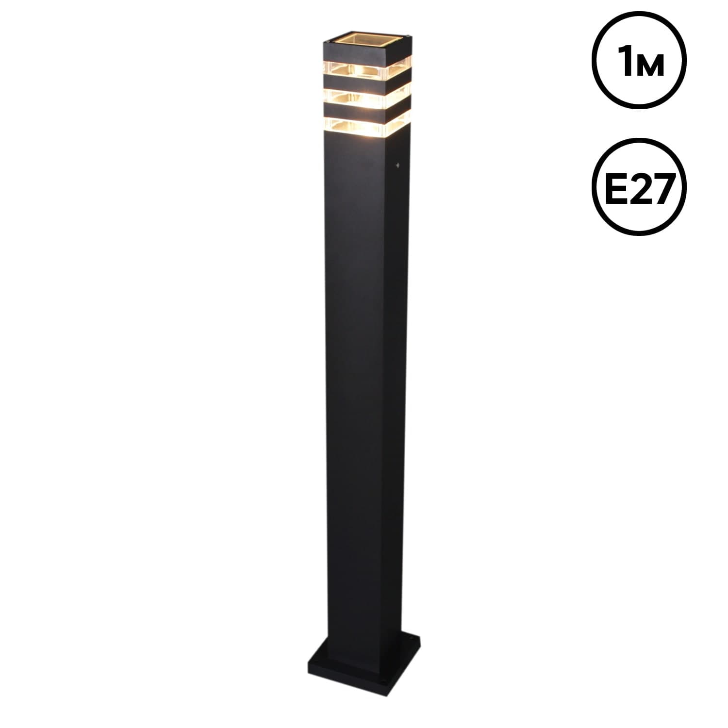 Фонарь Reluce 09979-0.7-001KT 1,0M E27 BK RLOS