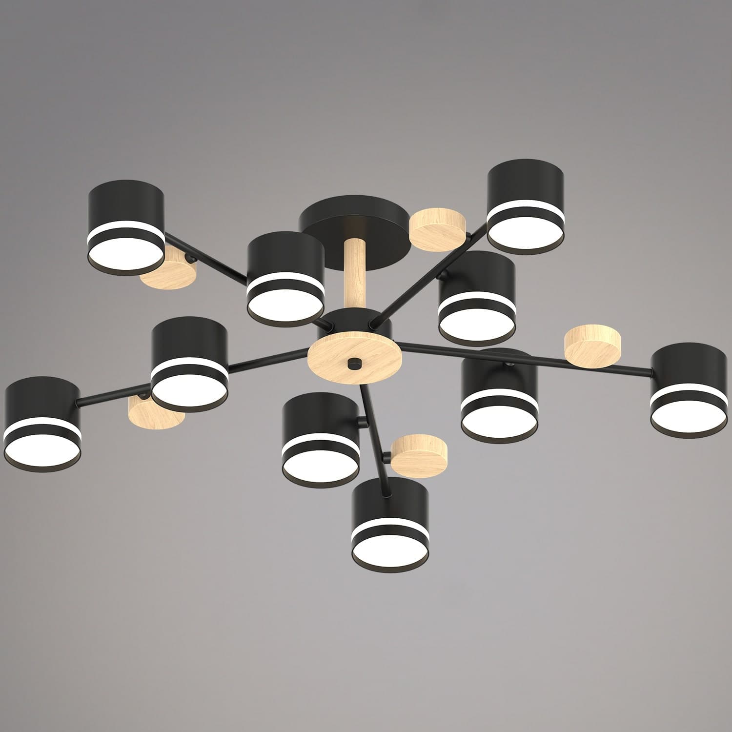 Светильник потолочный Reluce 68730-0.3-10 GX53 BK+WOOD