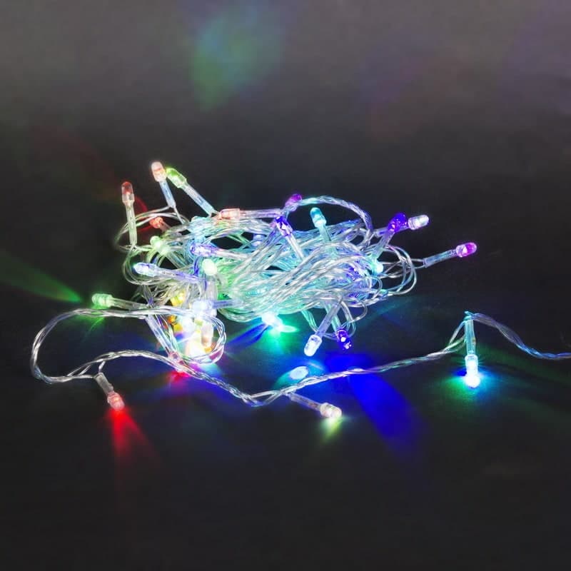 Гирлянда светодиодная 5м, прозрачный провод Sneha A-019 LED RGB