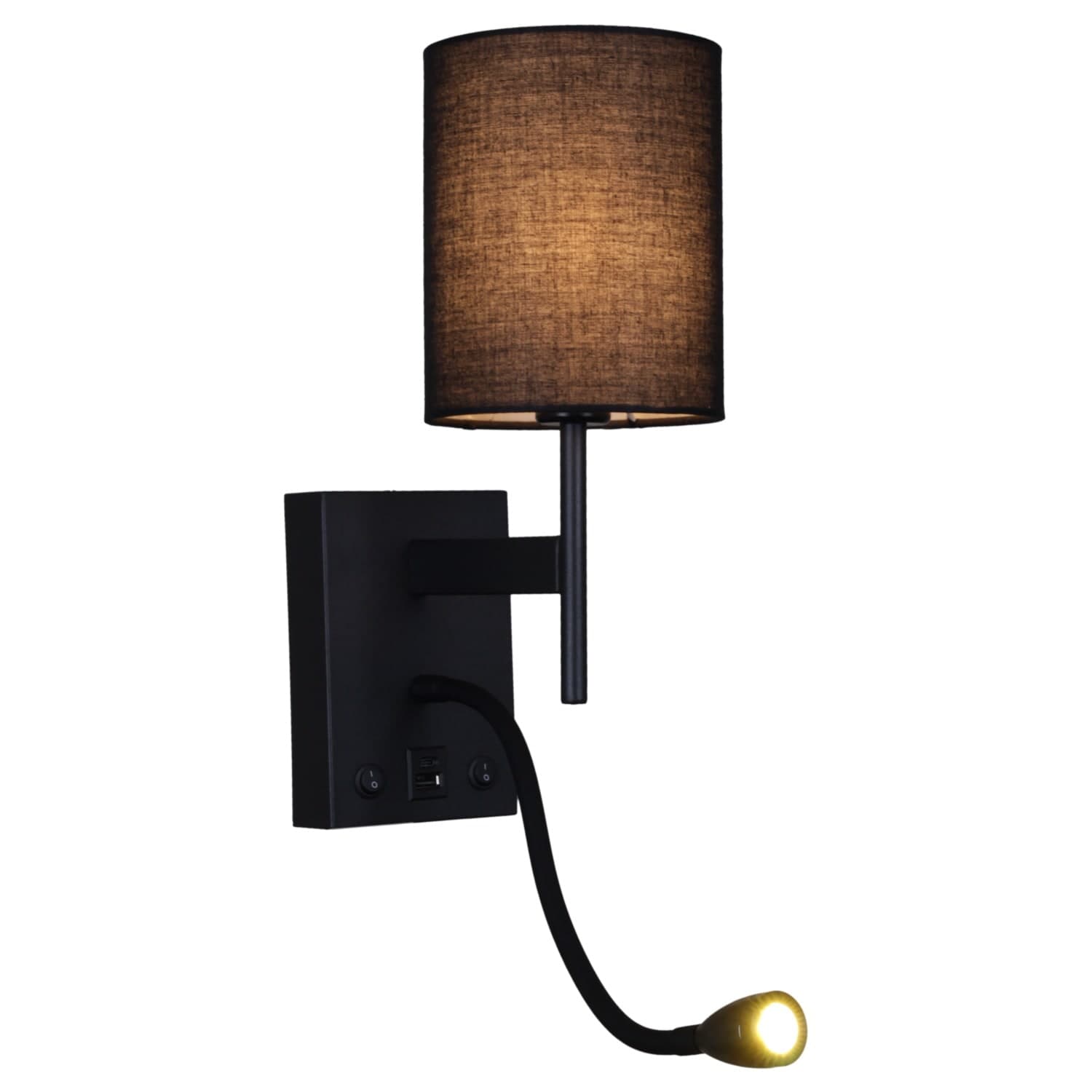 Светильник настенный Reluce 86210-9.2-001KT LED3W+E14 BK