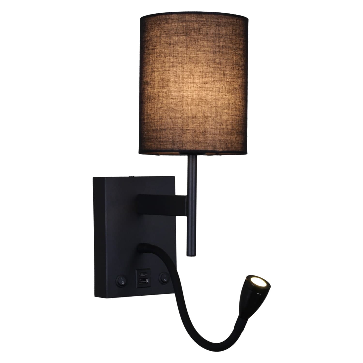 Светильник настенный Reluce 86210-9.2-001KT LED3W+E14 BK