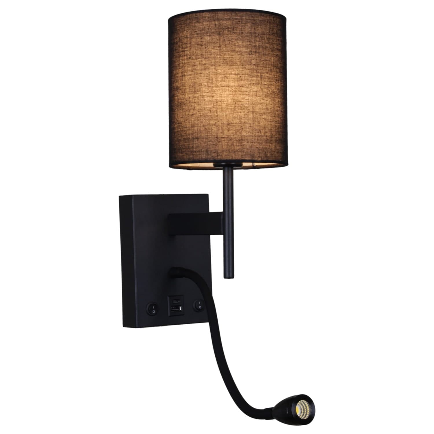 Светильник настенный Reluce 86210-9.2-001KT LED3W+E14 BK