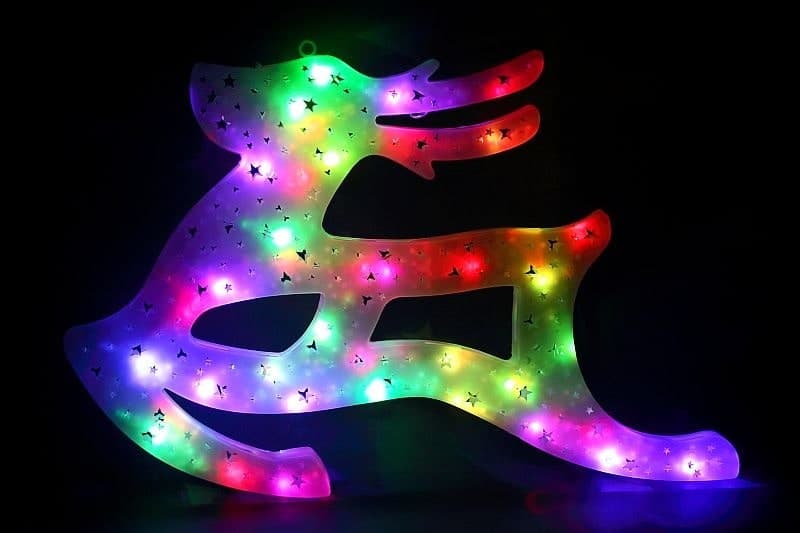 Олень (43х27см) Sneha A-101 LED RD/GN, RD/BL