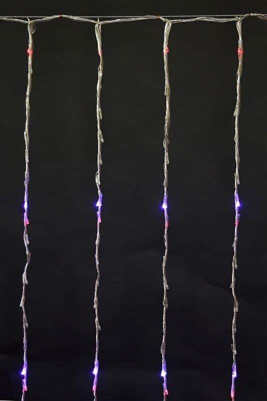 Светодиодный занавес 1.5х2.8м (10х56)LED "водопад" провод прозрачный, влагозащищенный Sneha A-039 MIX