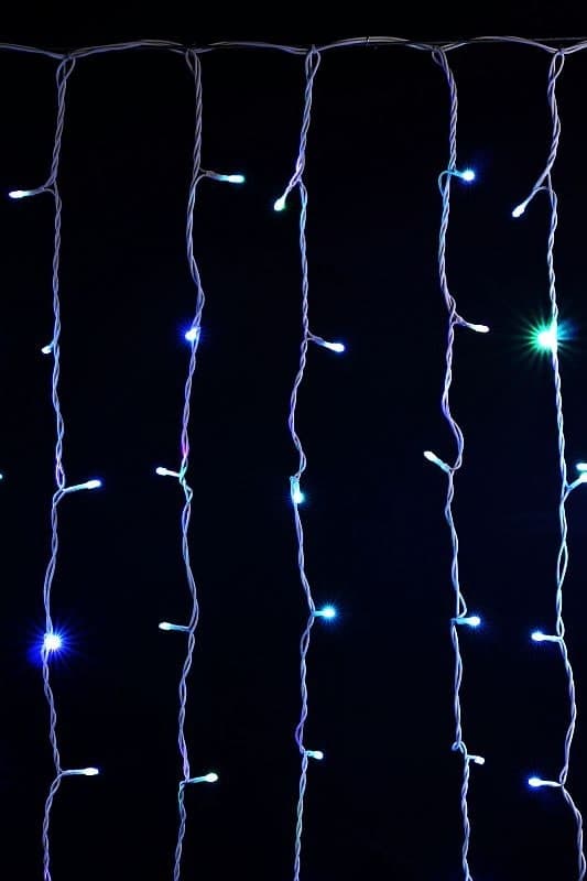 Светодиодный занавес 2х6м 1000 LED провод белый Sneha A-144 RGB