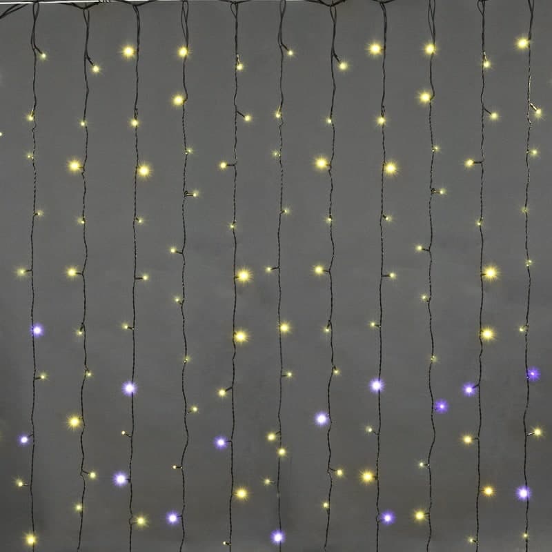 Сведодиодный занавес 2*3м 440LED, провод темно-зелёный Sneha A-945 WW/W FLASH