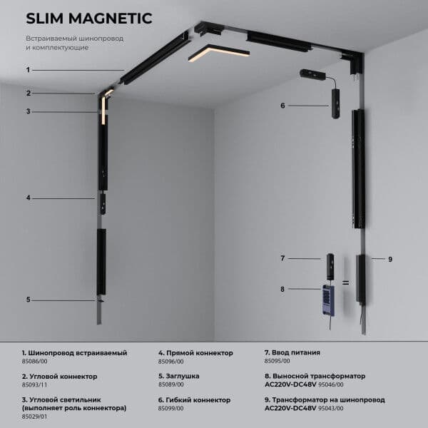 Slim Magnetic SL02 Трековый светильник 12W 3000K (черный) 85005/01 85005/01