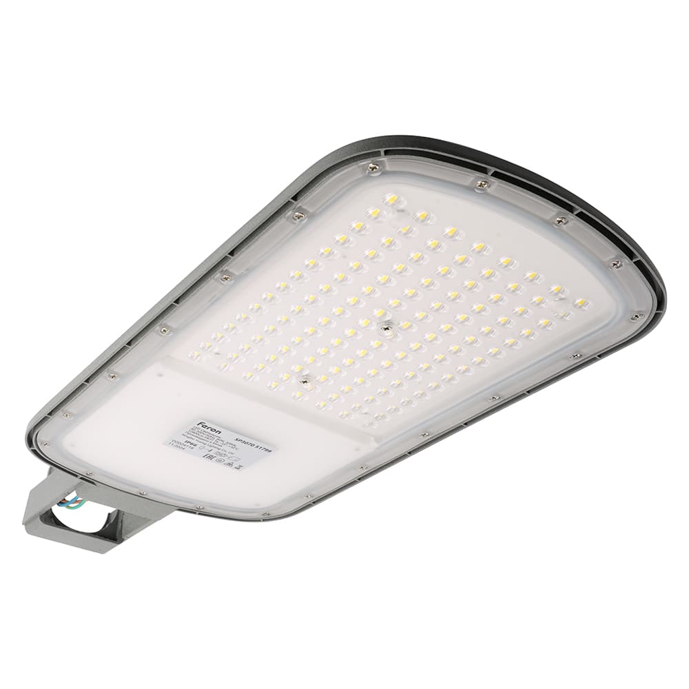 Светодиодный уличный консольный светильник Feron SP3070 80W 5000K AC90-300V, серый