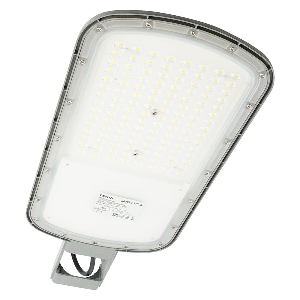 Светодиодный уличный консольный светильник Feron SP3070 100W 4000K AC90-300V, серый