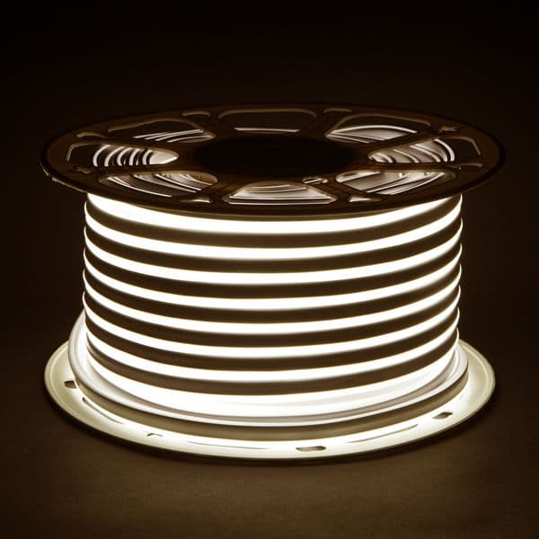 Светодиодный гибкий неон 220 В 9.6 Вт/м 120 Led/м 2835 IP67, односторонний дневной белый 4200 K, 50 м Гибкий неон 220V 9,6W 120Led 2835 IP67 односторонний дневной белый, 50 м