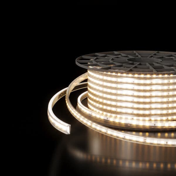 Светодиодная лента 220 В 14,4 Вт/м 120 Led/м 2835 IP65, дневной белый 4200K, 50 м Лента светодиодная 220V 14,4W 120Led 2835 IP65 дневной белый, 50 м