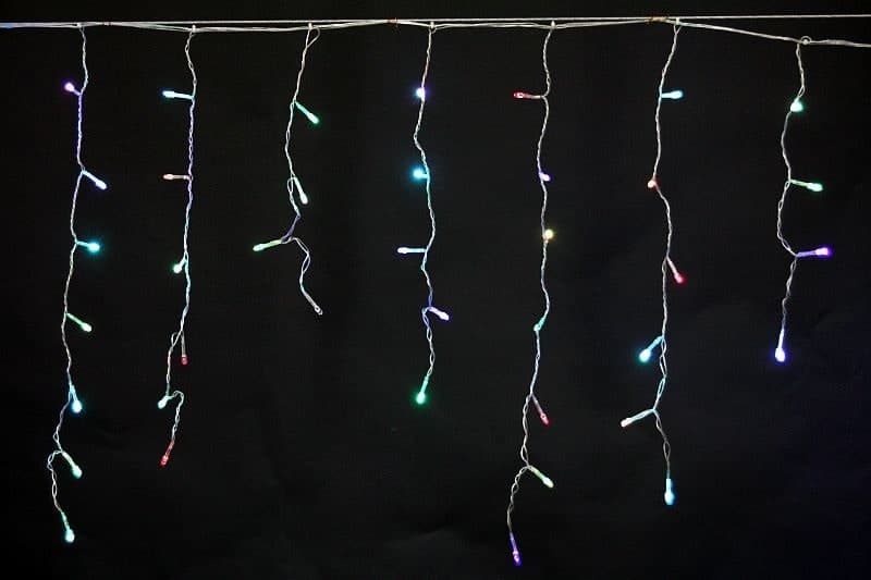 Светодиодная гирлянда "бахрома" 3x0.6м 140LED прозрачный провод Sneha A-012 LED RGB