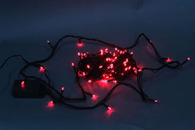 Гирлянда светодиодная 10м 100LED с контроллером, зеленый провод Sneha A-001A LED RD