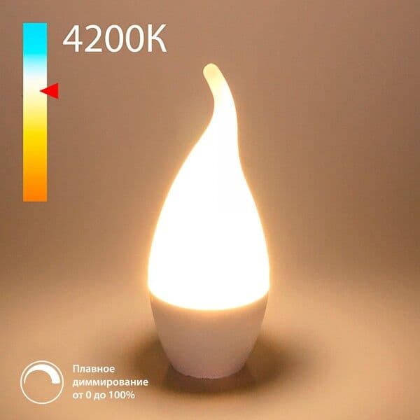 Светодиодная лампа "Свеча на ветру" Dimmable CW35 7W 4200K E14 BLE1450